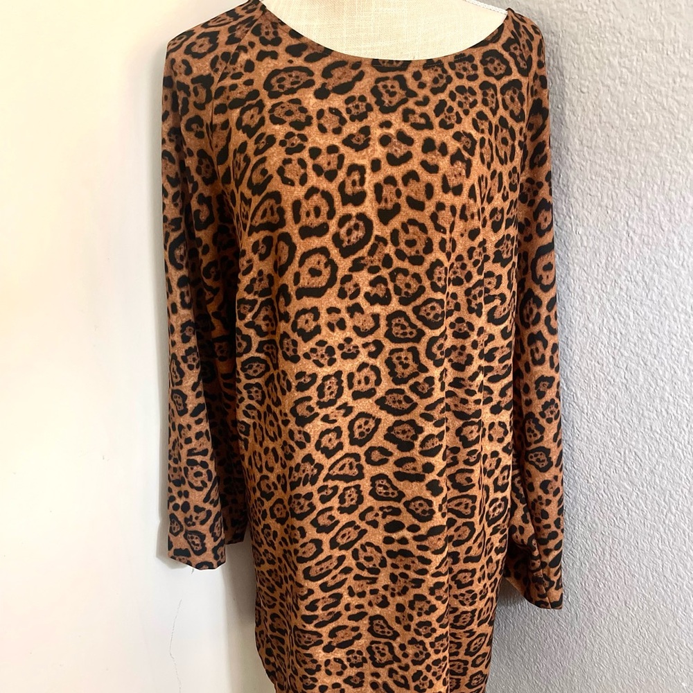 Womens H&M Brown and Black Animal Print Dress